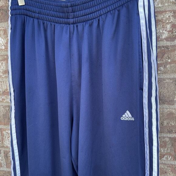 Vintage Adidas Track Pants Mens Medium Blue Running Training Soccer Baggy Y2K - Picture 2 of 9